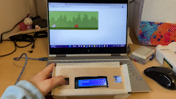 GIF of 2D endless runner being played with a handheld controller